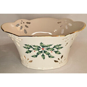 Lenox Dimension Collection Holiday Pierced Basket With Original Box